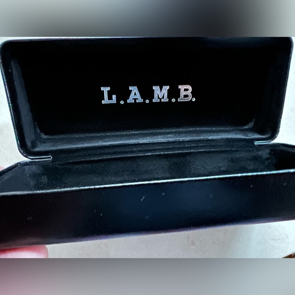 🕶️🐑 💋 LAMB Black Large Sunglasses Eyeglasses Hard Clamshell Leather Case - Picture 3 of 16